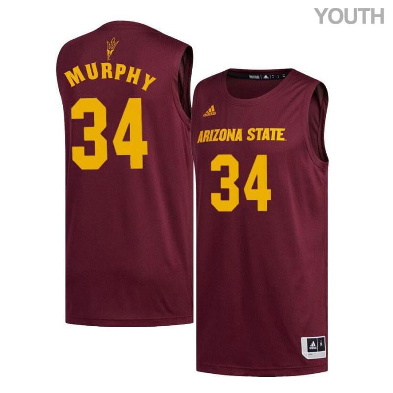 Youth 34 Corban Murphy Maroon Arizona State Sun Devils Basketball Jersey