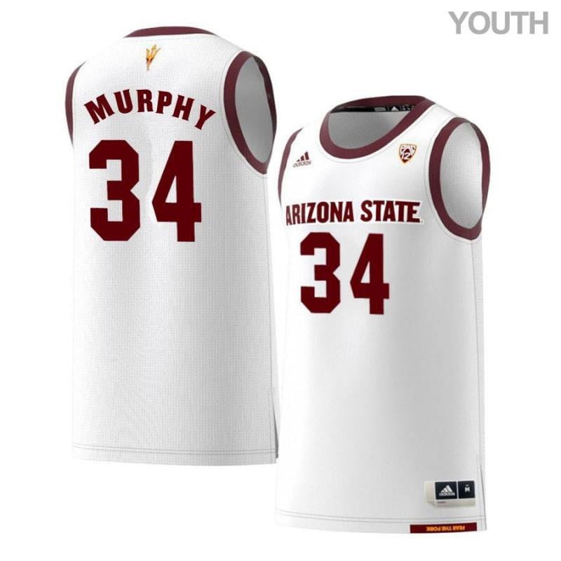 Youth 34 Corban Murphy White Retro Arizona State Sun Devils Basketball Jersey