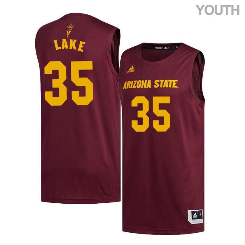 Youth 35 Dequon Lake Maroon Arizona State Sun Devils Basketball Jersey