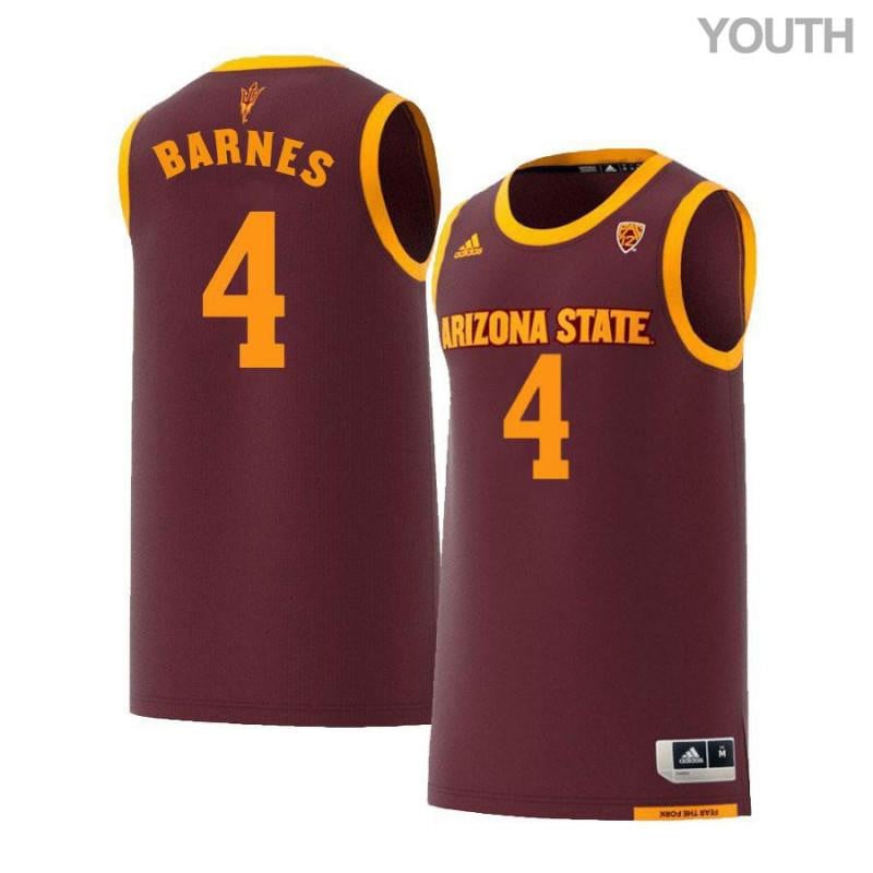 Youth 4 Bo Barnes Maroon Retro Arizona State Sun Devils Basketball Jersey