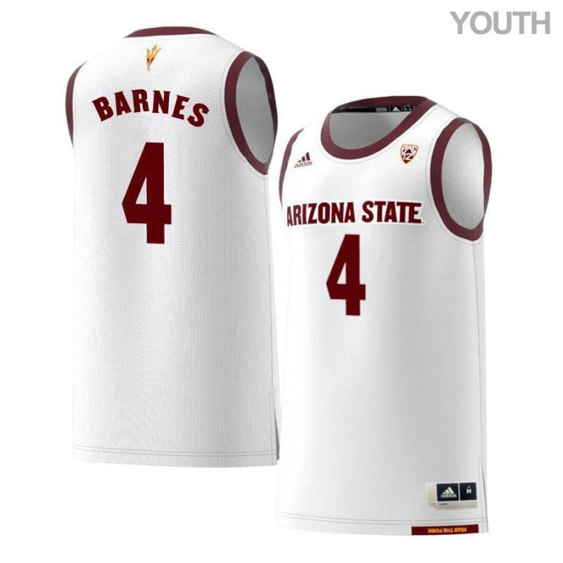 Youth 4 Bo Barnes White Retro Arizona State Sun Devils Basketball Jersey