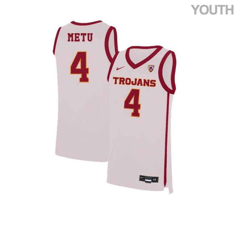 Youth 4 Chimezie Metu White Elite Usc Trojans Basketball Jersey