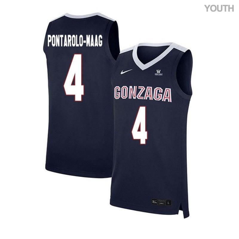 Youth 4 Chris Pontarolo-maag Navy Elite Gonzaga Bulldogs Basketball Jersey
