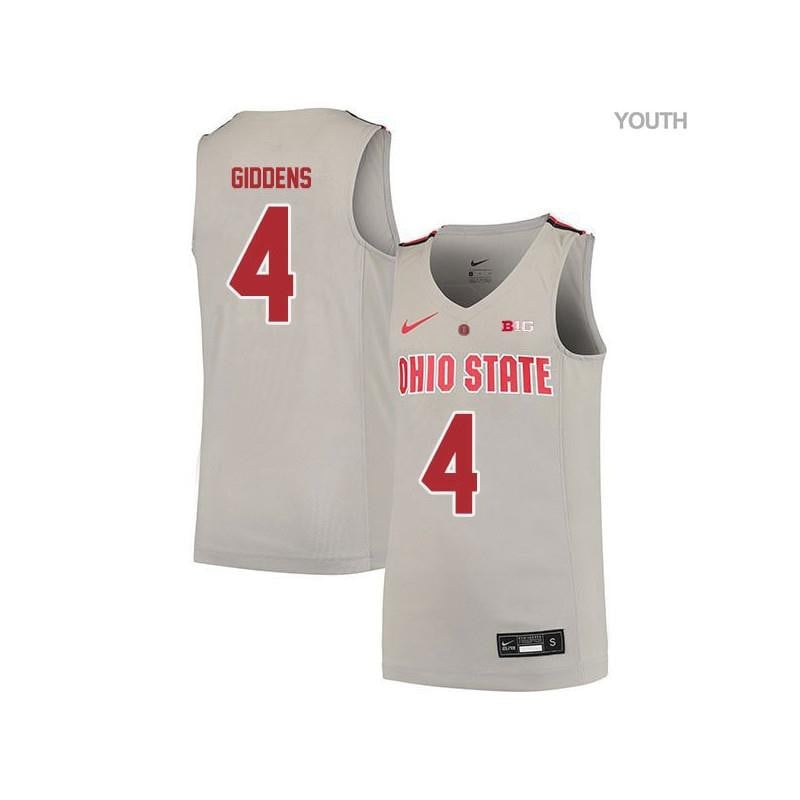 Youth 4 Daniel Giddens Gray Elite Ohio State Buckeyes Basketball Jersey