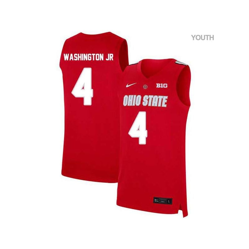 Youth 4 Duane Washington Jr Red Elite Ohio State Buckeyes Basketball Jersey