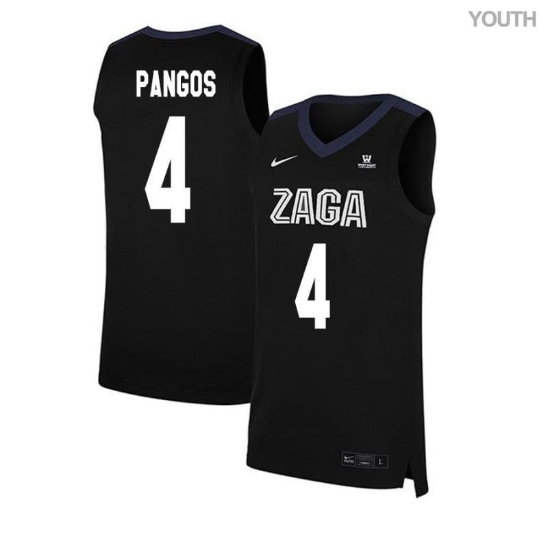Youth 4 Kevin Pangos Black Elite Gonzaga Bulldogs Basketball Jersey