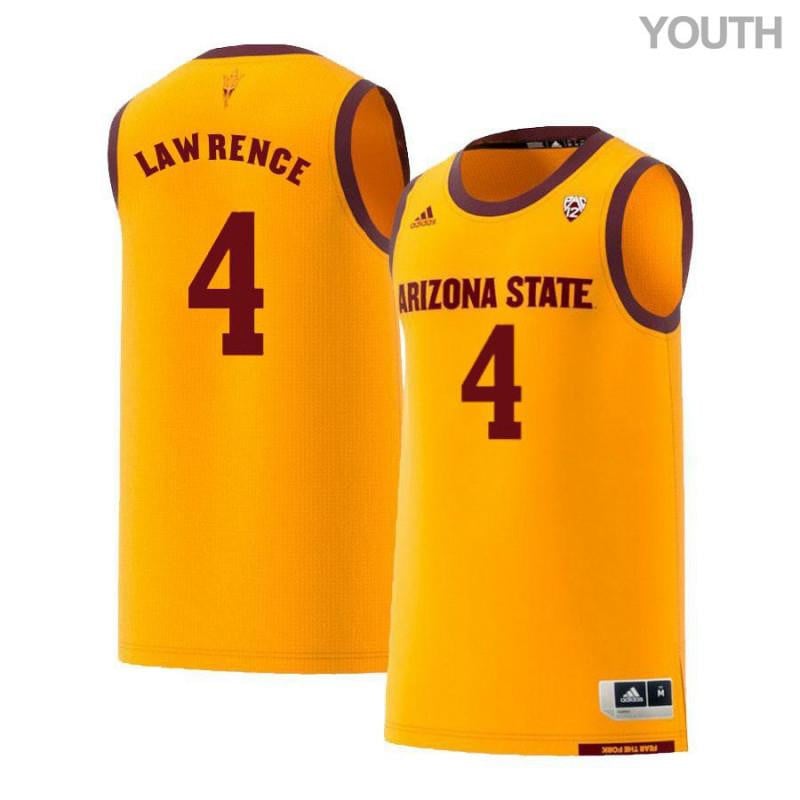 Youth 4 Kimani Lawrence Yellow Retro Arizona State Sun Devils Basketball Jersey