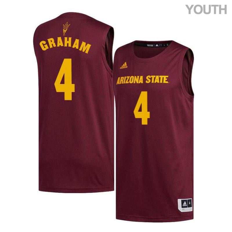Youth 4 Torian Graham Maroon Arizona State Sun Devils Basketball Jersey