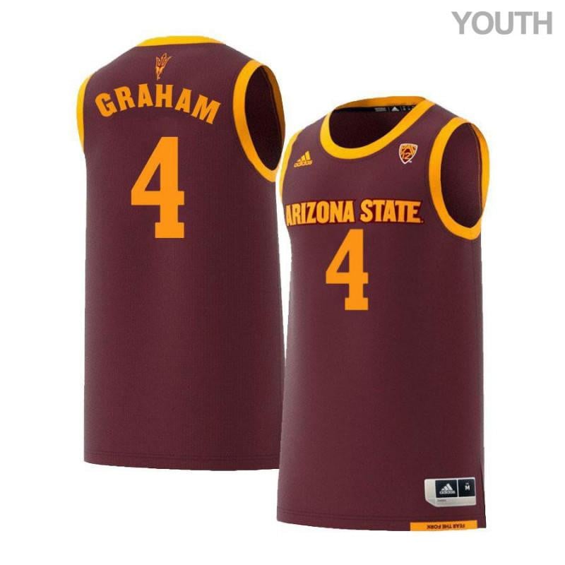 Youth 4 Torian Graham Maroon Retro Arizona State Sun Devils Basketball Jersey