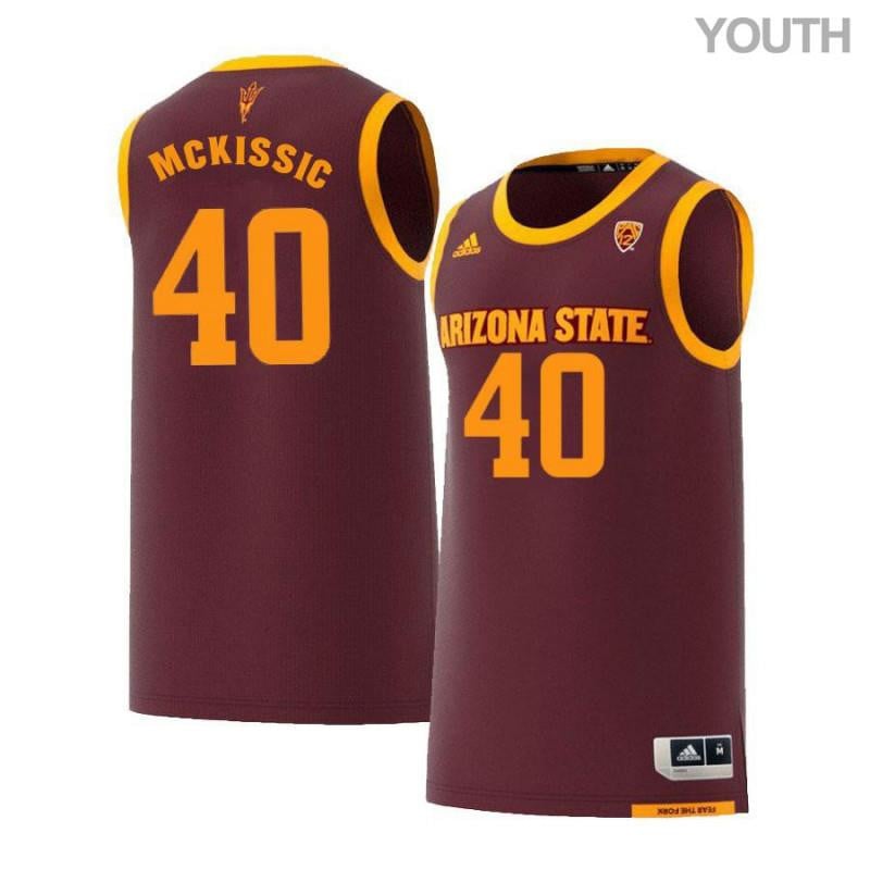 Youth 40 Shaquielle Mckissic Maroon Retro Arizona State Sun Devils Basketball Jersey