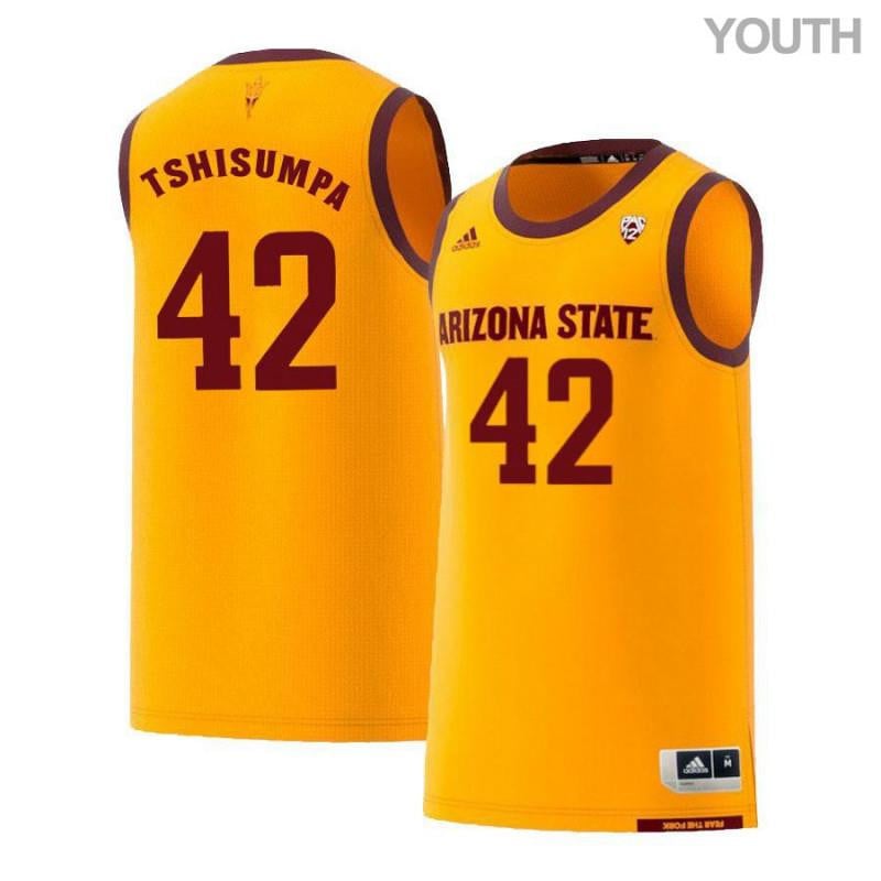 Youth 42 Jethro Tshisumpa Yellow Retro Arizona State Sun Devils Basketball Jersey