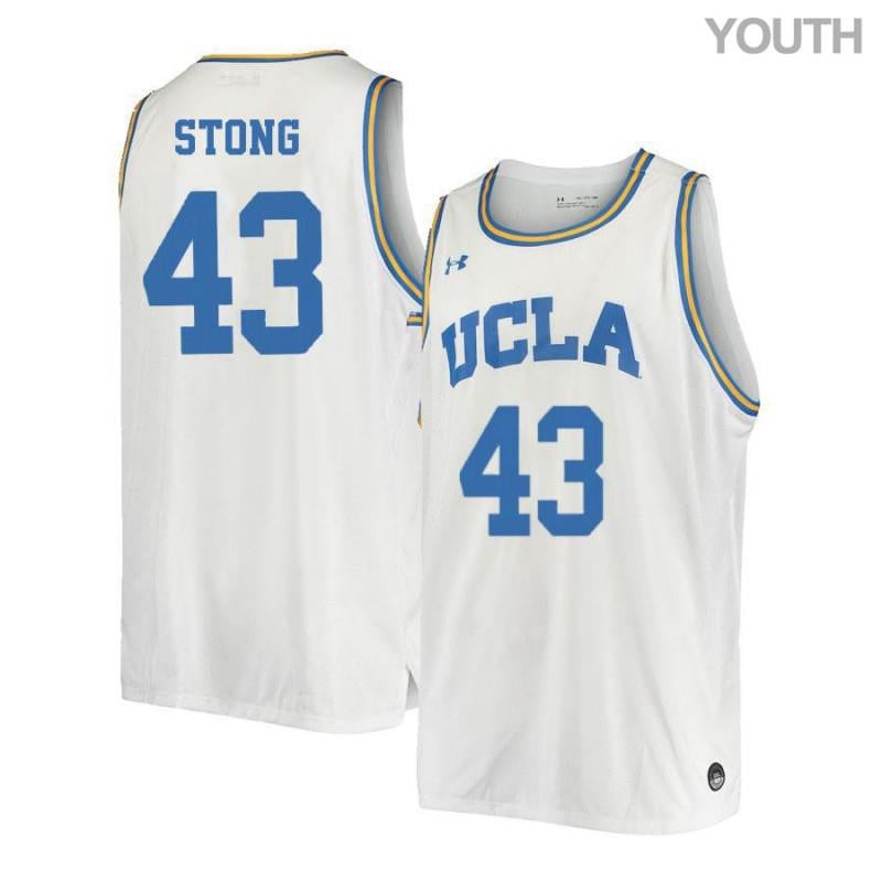 Youth 43 Russell Stong White Retro Elite Ucla Bruins Basketball Jersey
