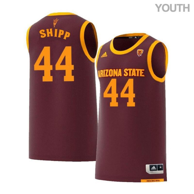 Youth 44 Jerren Shipp Maroon Retro Arizona State Sun Devils Basketball Jersey