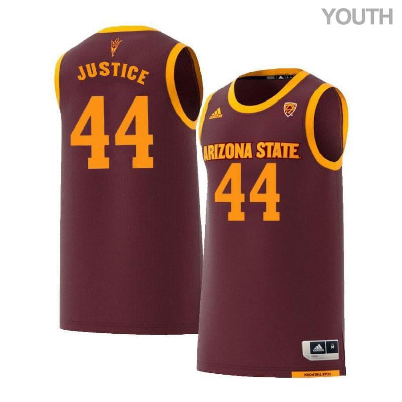 Youth 44 Kodi Justice Maroon Retro Arizona State Sun Devils Basketball Jersey