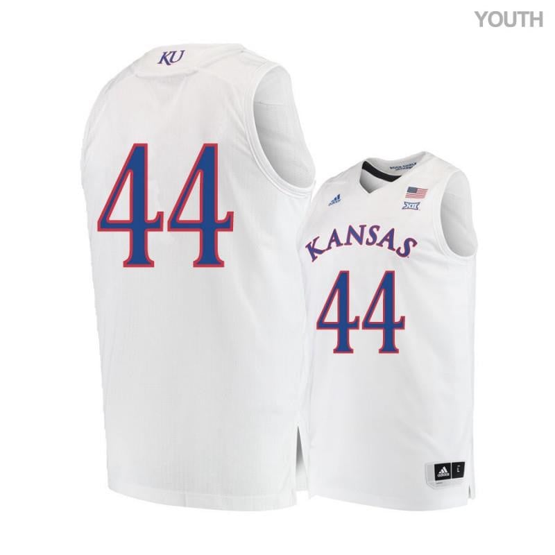 Youth 44 Mitch Lightfoot White Kansas Jayhawks Basketball Jersey