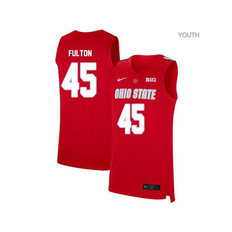 Youth 45 Connor Fulton Red Elite Ohio State Buckeyes Basketball Jersey