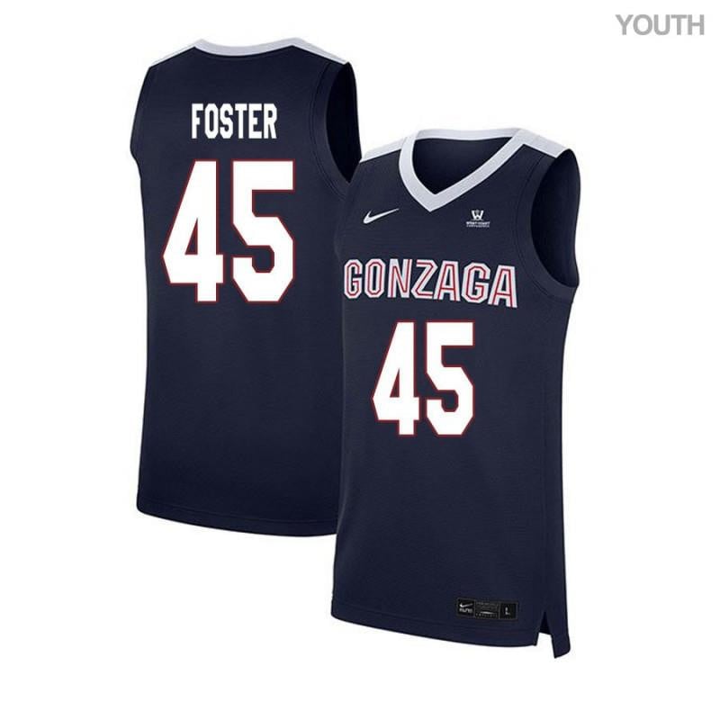 Youth 45 Will Foster Navy Elite Gonzaga Bulldogs Basketball Jersey