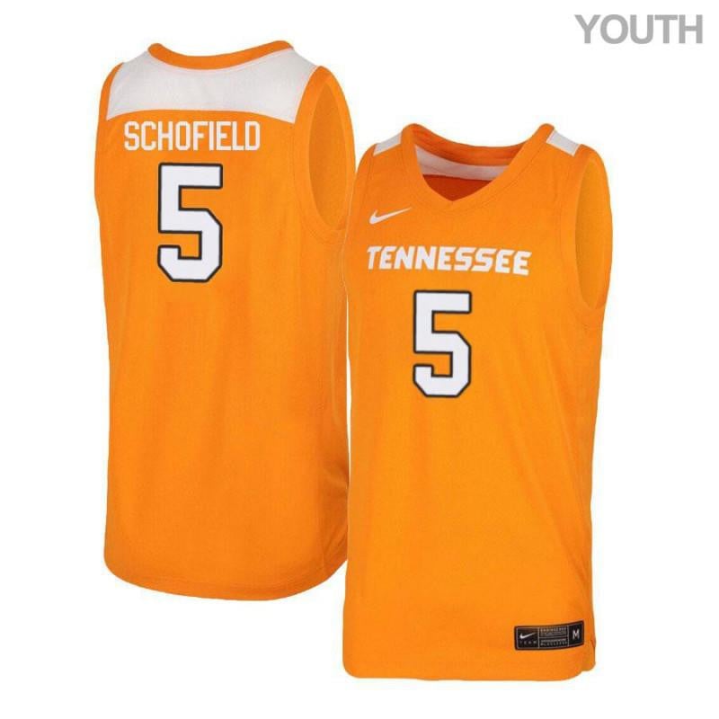 Youth 5 Admiral Schofield Orange White Elite Tennessee Volunteers Basketball Jersey