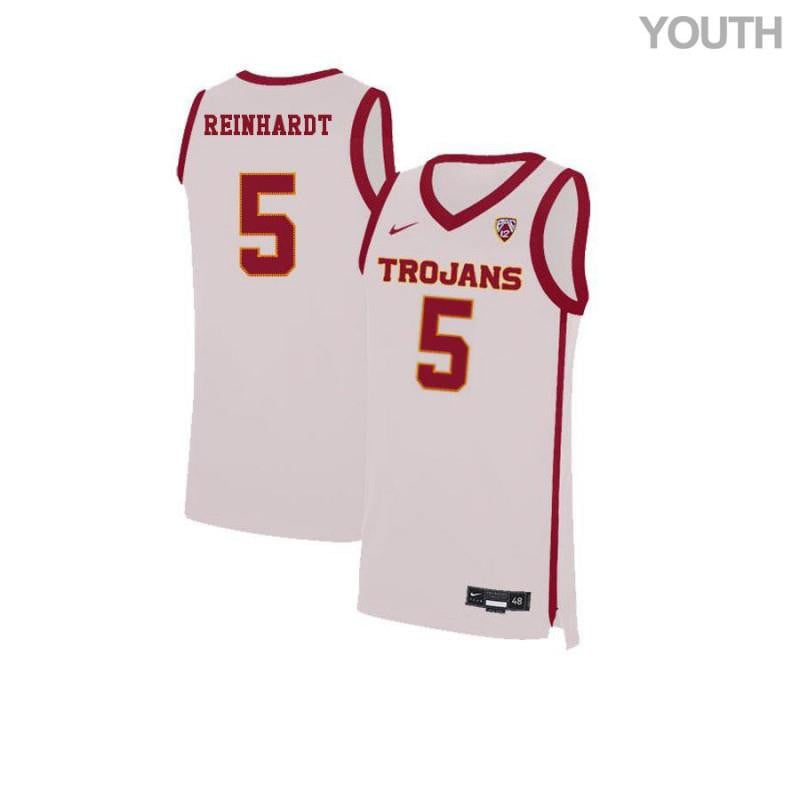 Youth 5 Katin Reinhardt White Elite Usc Trojans Basketball Jersey