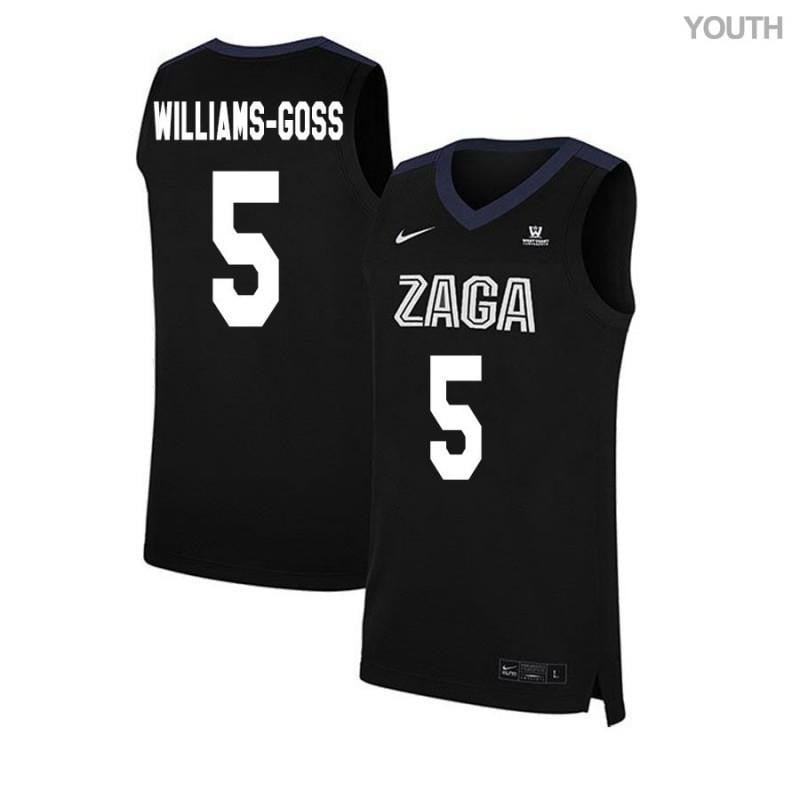 Youth 5 Nigel Williams-goss Black Elite Gonzaga Bulldogs Basketball Jersey