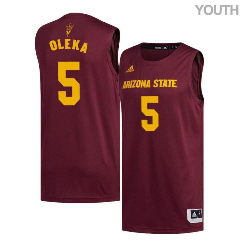 Youth 5 Obinna Oleka Maroon Arizona State Sun Devils Basketball Jersey