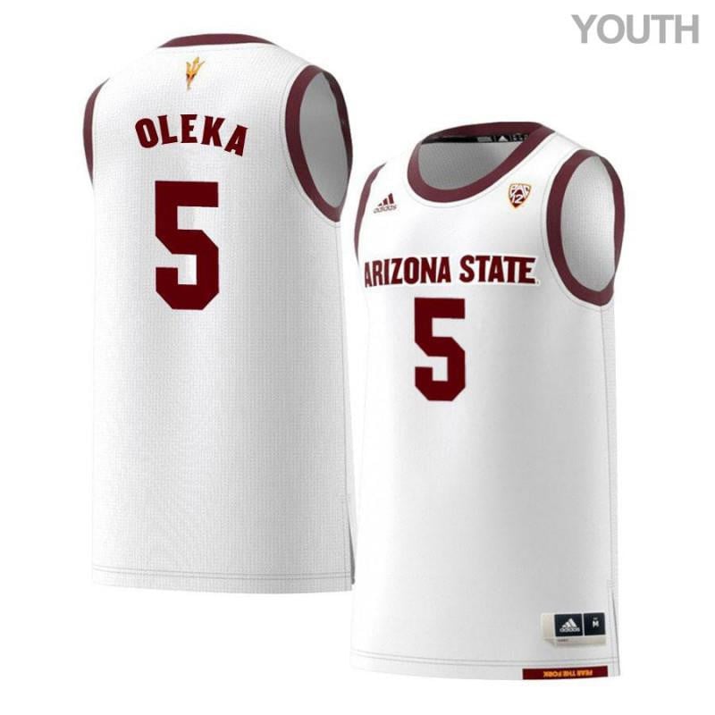 Youth 5 Obinna Oleka White Retro Arizona State Sun Devils Basketball Jersey