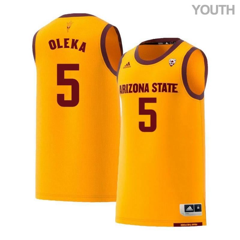 Youth 5 Obinna Oleka Yellow Retro Arizona State Sun Devils Basketball Jersey