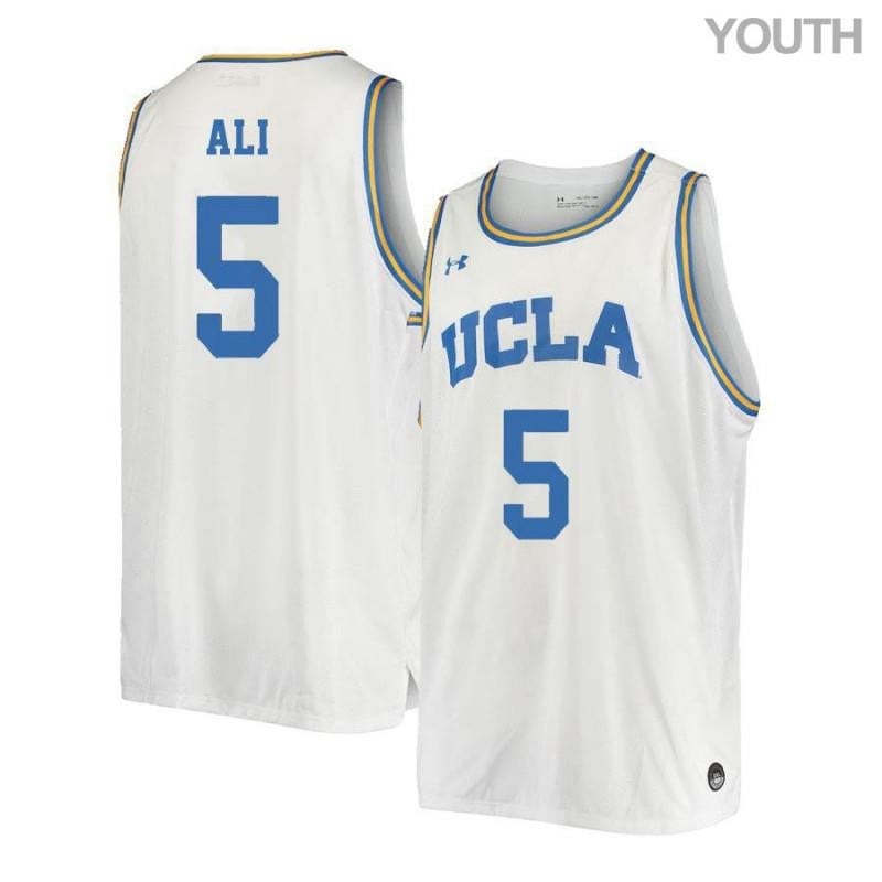 Youth 5 Prince Ali White Retro Elite Ucla Bruins Basketball Jersey