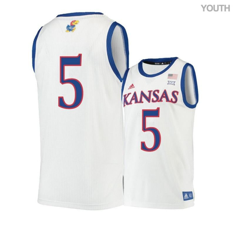 Youth 5 Quentin Grimes Beige Kansas Jayhawks Basketball Jersey