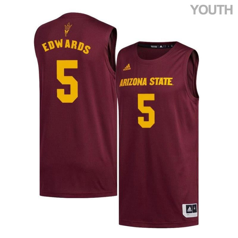 Youth 5 Richie Edwards Maroon Arizona State Sun Devils Basketball Jersey