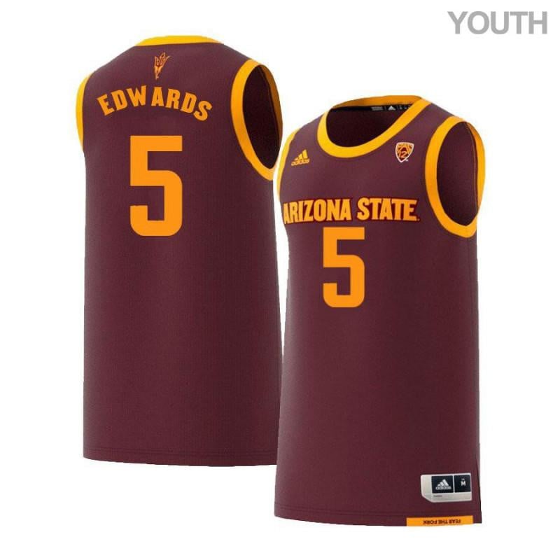 Youth 5 Richie Edwards Maroon Retro Arizona State Sun Devils Basketball Jersey