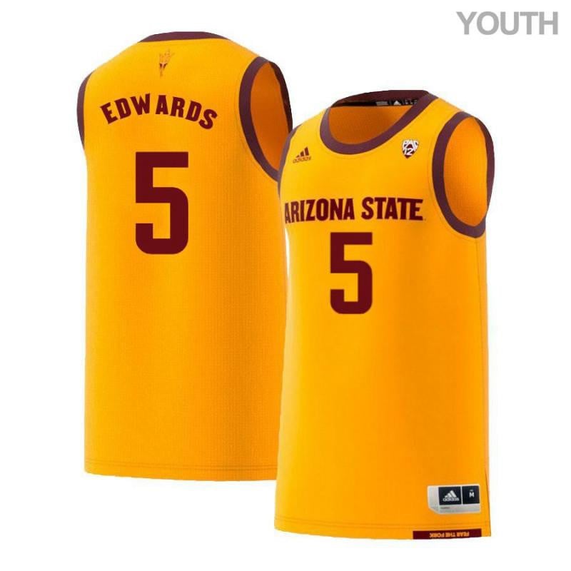 Youth 5 Richie Edwards Yellow Retro Arizona State Sun Devils Basketball Jersey