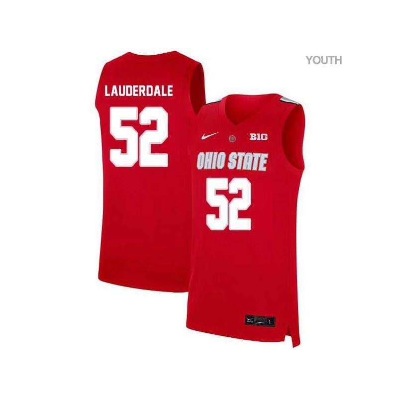 Youth 52 Dallas Lauderdale Red Elite Ohio State Buckeyes Basketball Jersey