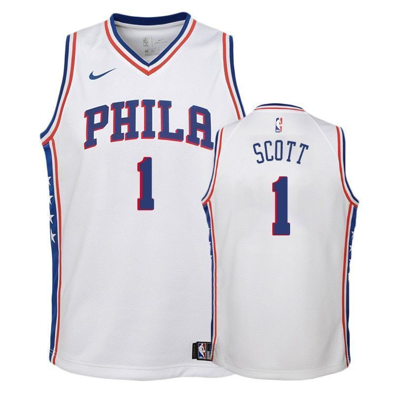 Youth 76ers Mike Scott 1 Association White Jersey