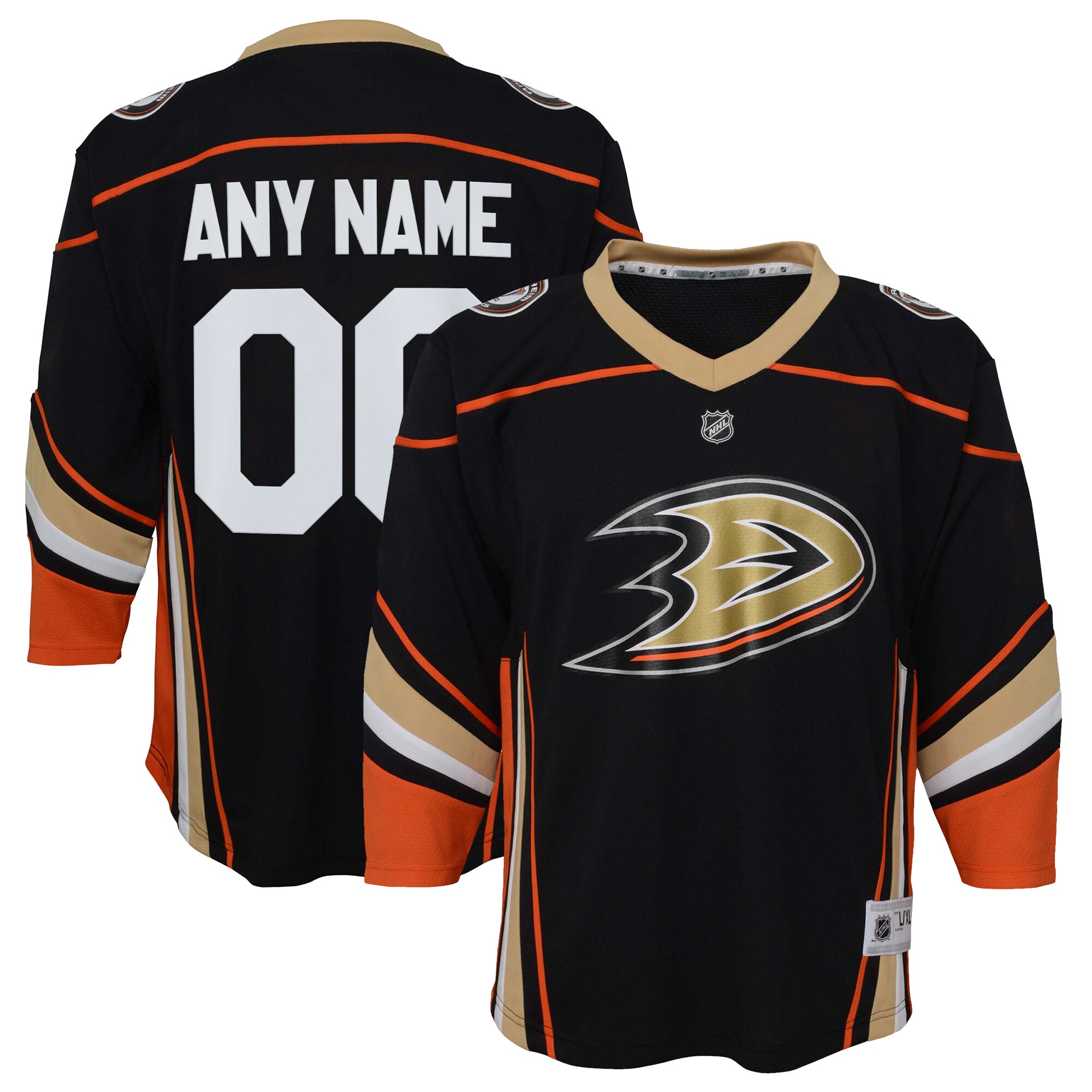 Youth Anaheim Ducks Black Home Custom Jersey