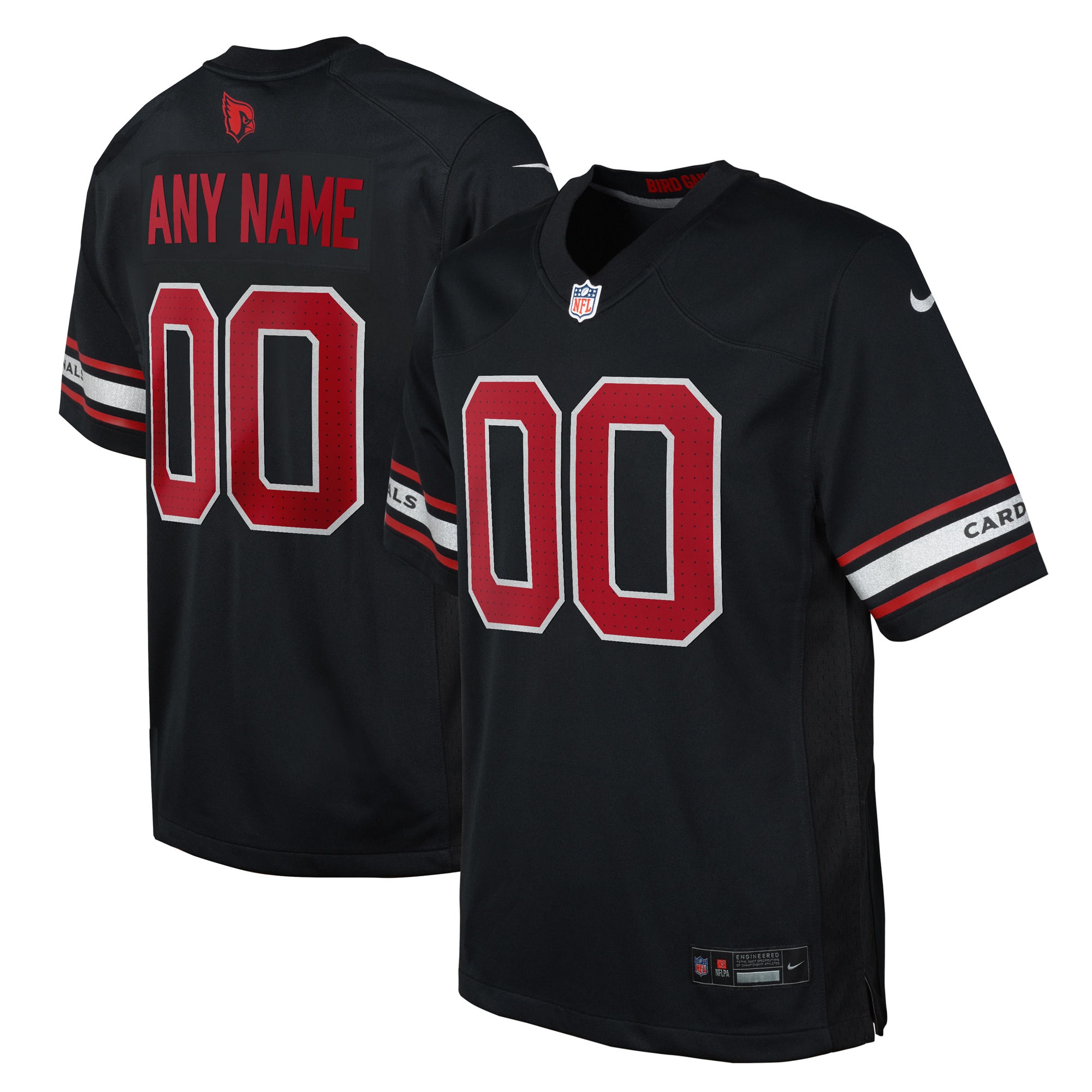 Youth Arizona Cardinals Black Alternate Custom Game Jersey Js9457