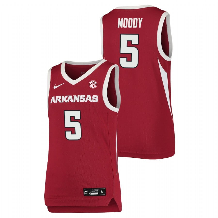 Youth Arkansas Razorbacks 2023 5 Cardinal Moses Moody Team Basketball Jersey