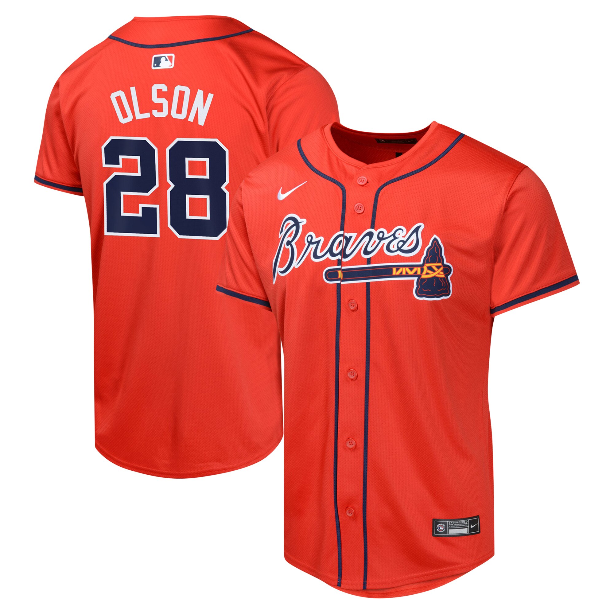 Youth Atlanta Braves Matt Olson Red Alternate Limited Player Jersey