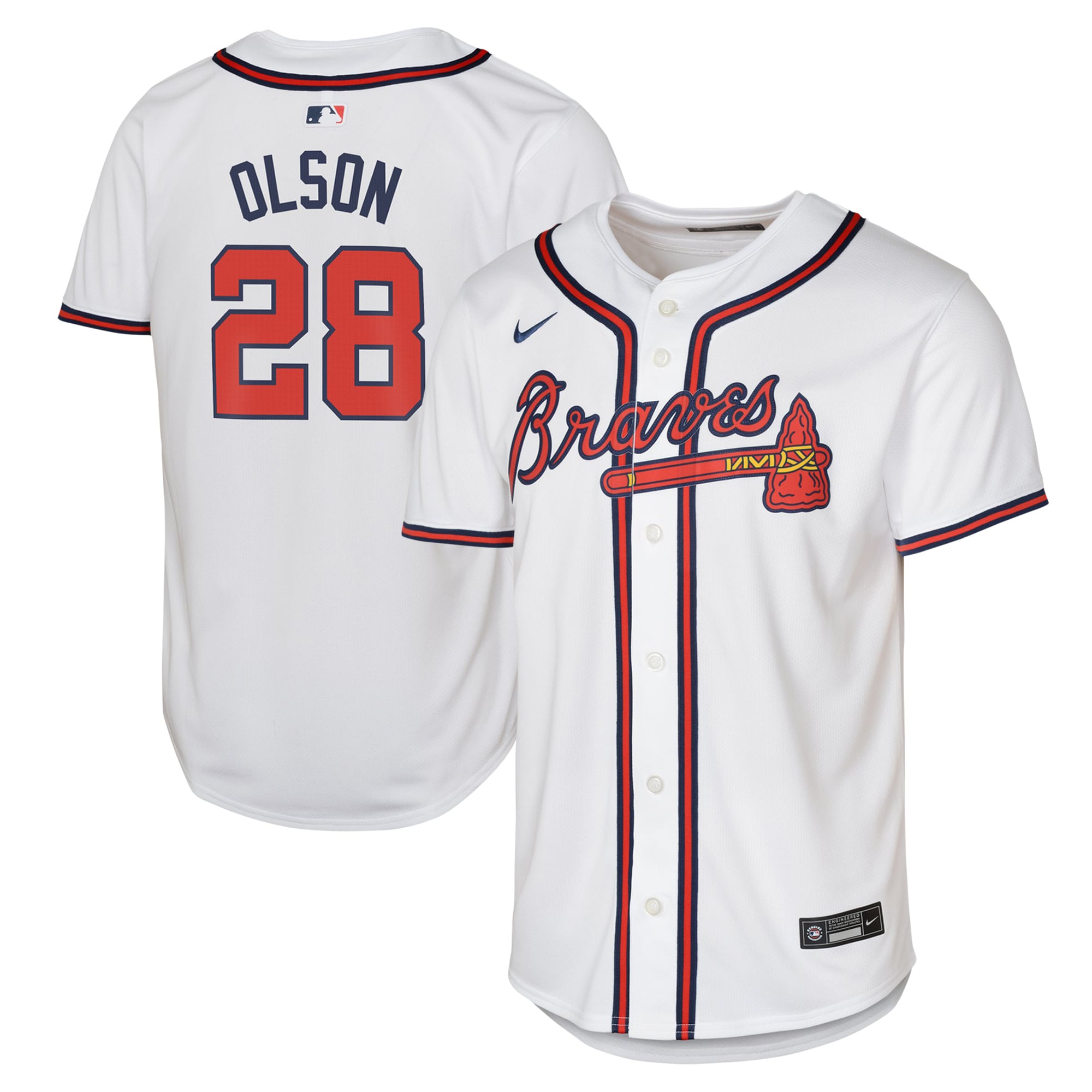 Youth Atlanta Braves Matt Olson White Home Limited Player Jersey