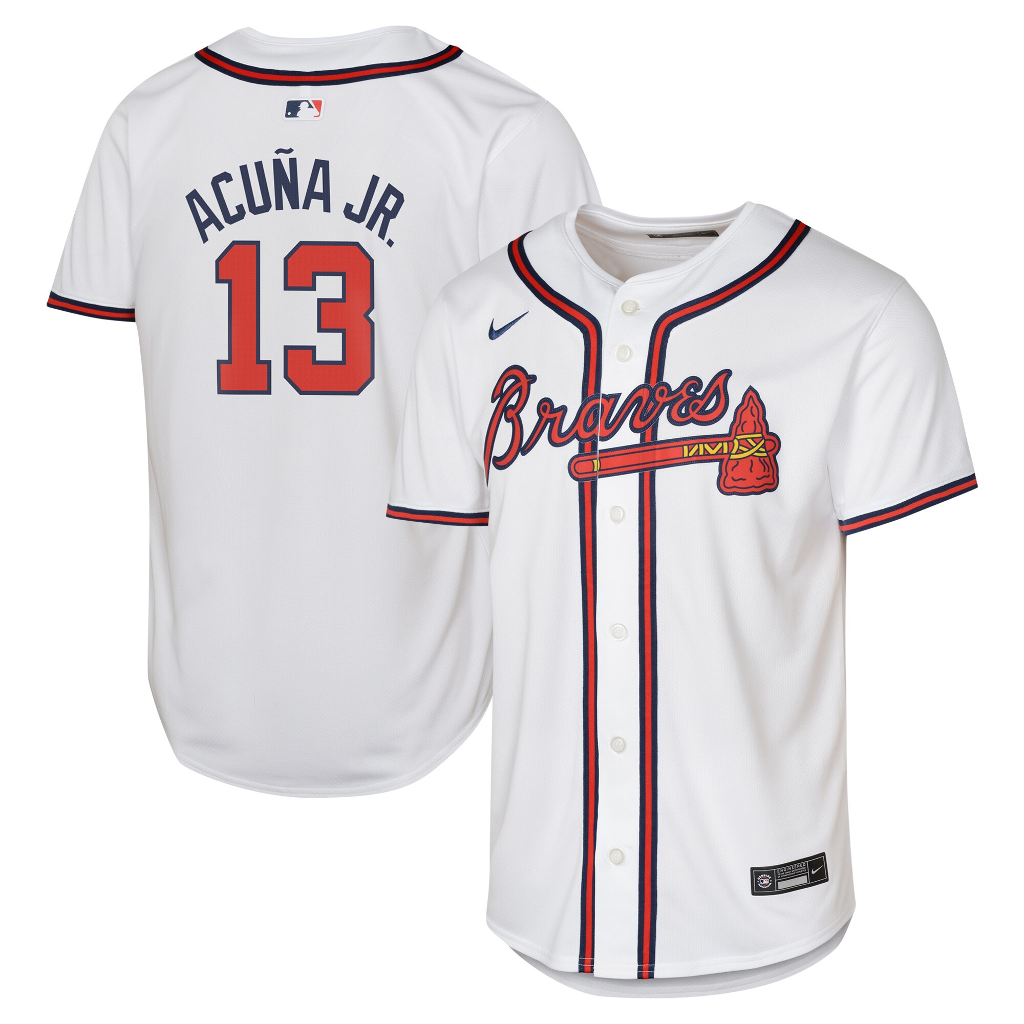 Youth Atlanta Braves Ronald Acu?a Jr. White Home Limited Player Jersey