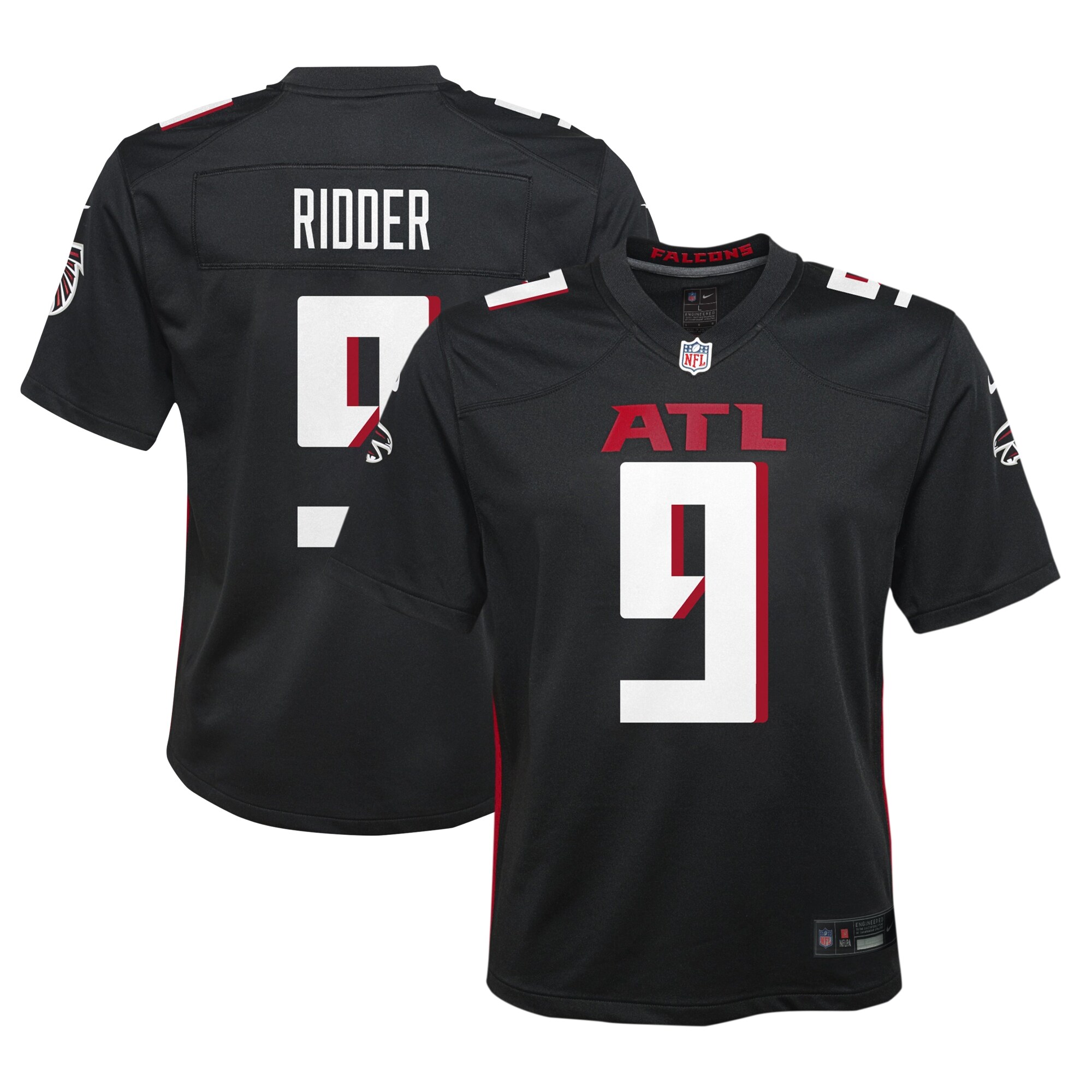 Youth Atlanta Falcons Desmond Ridder Black Game Jersey Js8252