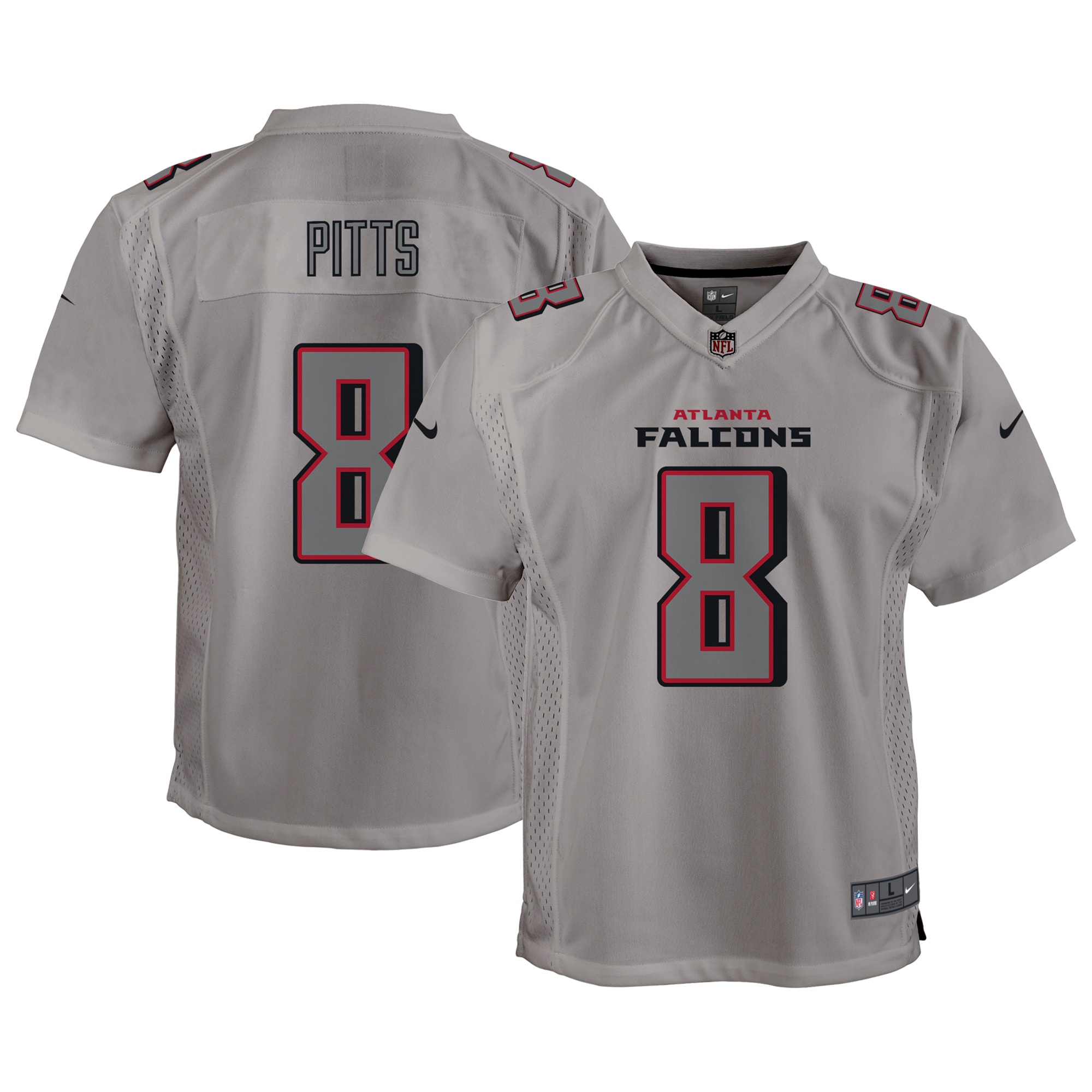 Youth Atlanta Falcons Kyle Pitts Gray Atmosphere Game Jersey Js4133