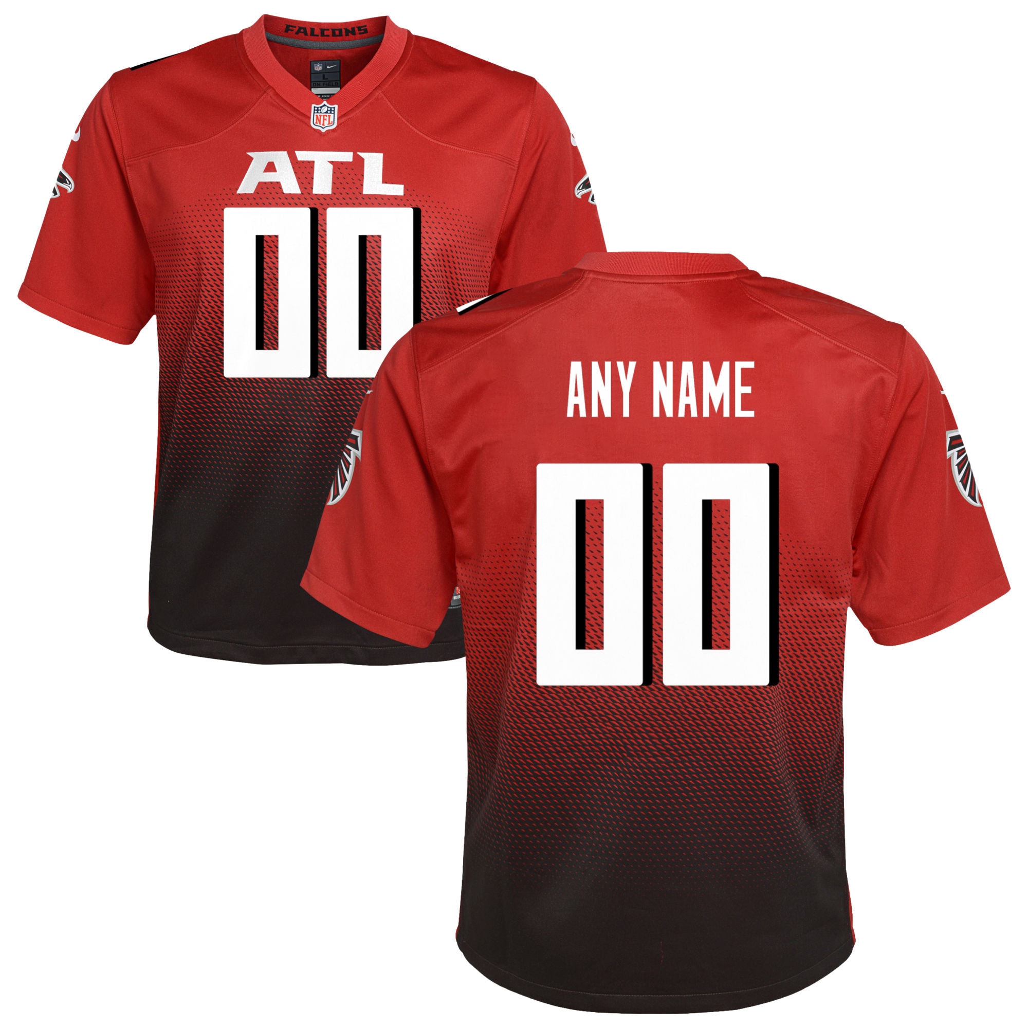 Youth Atlanta Falcons Red Alternate Custom Game Jersey Js3612