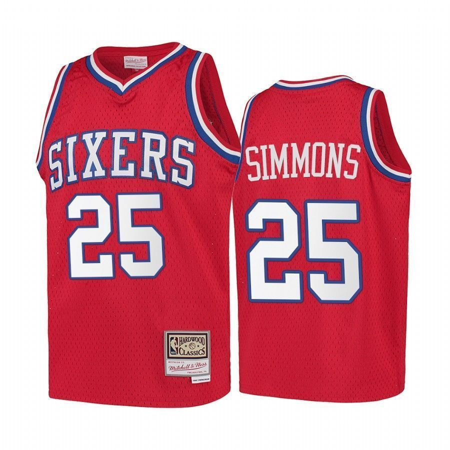 Youth Ben Simmons Philadelphia 76ers Hardwood Classics Kids Jersey - Red
