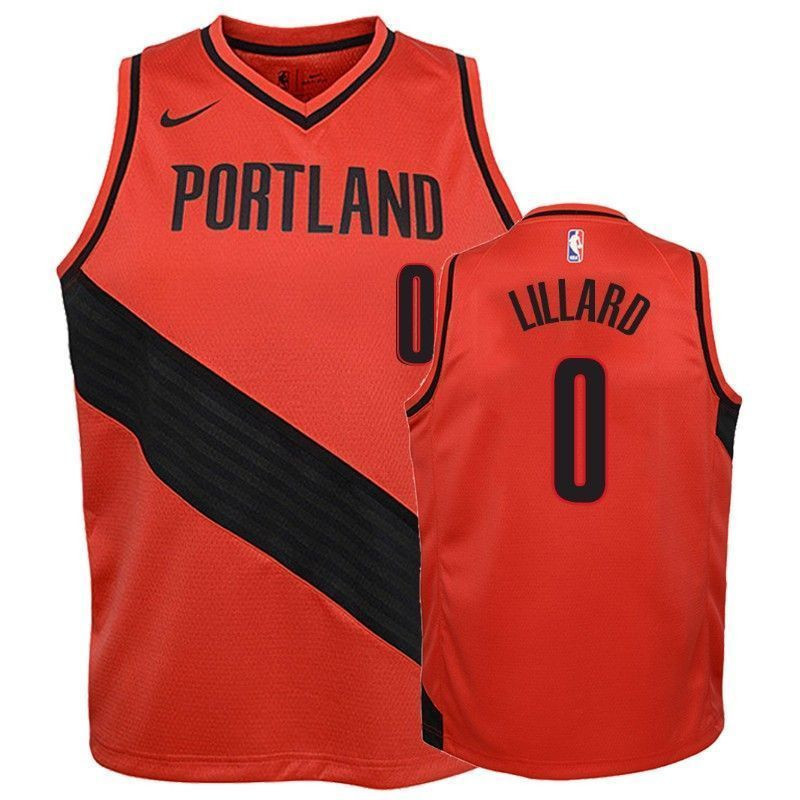 Youth Blazers Damian Lillard 0 Statet Red Jersey
