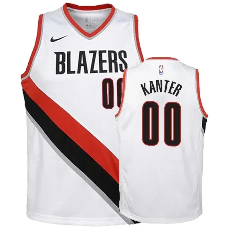 Youth Blazers Enes Kanter 00 Association White Jersey