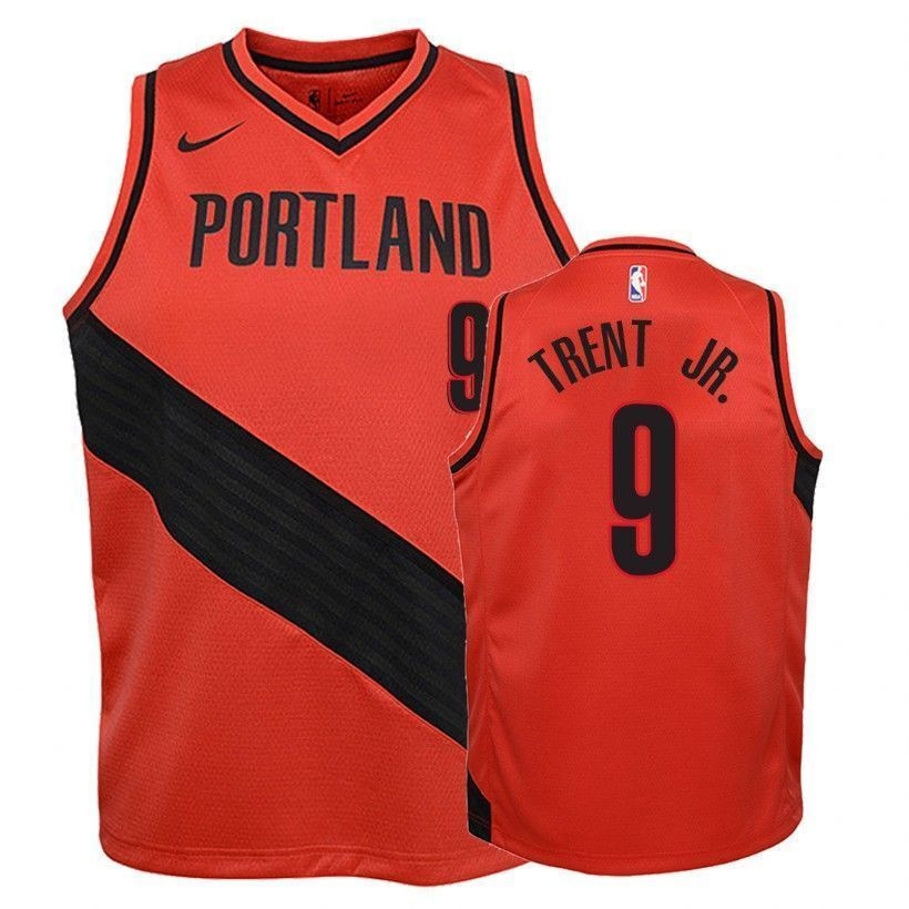 Youth Blazers Gary Trent Jr. 9 Statet Red Jersey
