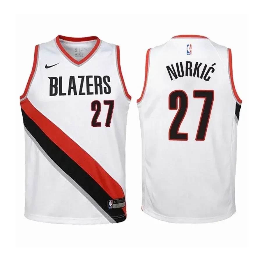 Youth Blazers Jusuf Nurkic 27 Association Edition White Jersey