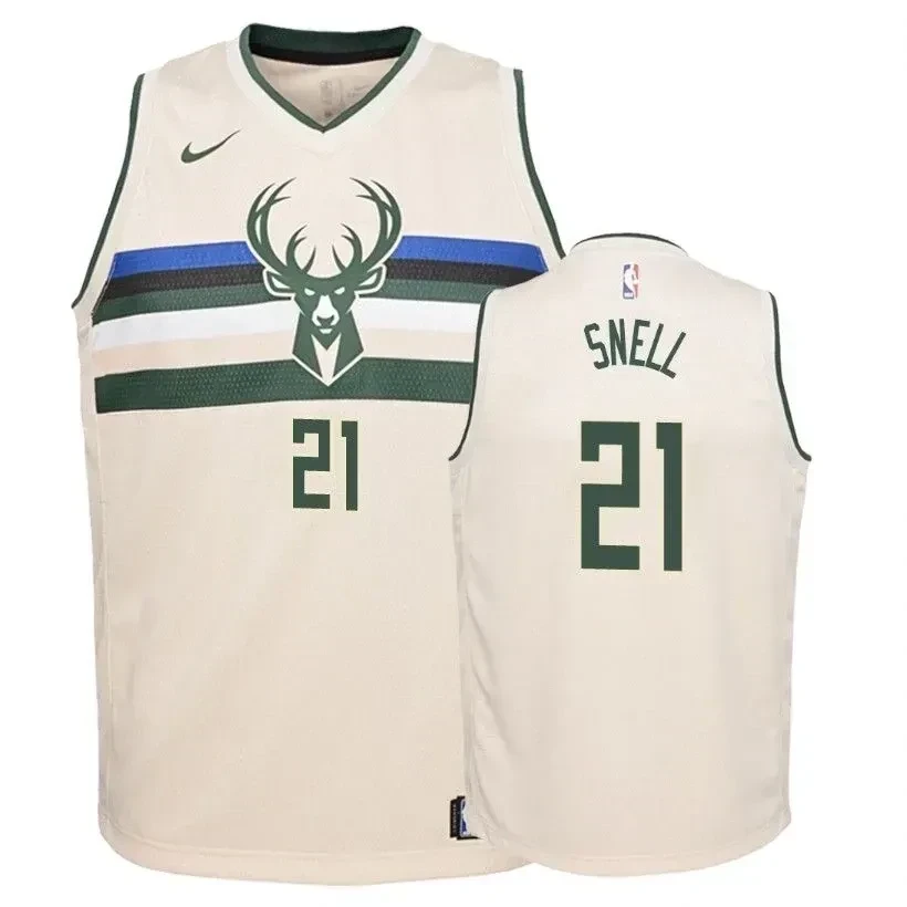 Youth Bucks Tony Snell 21 City Cream Jersey