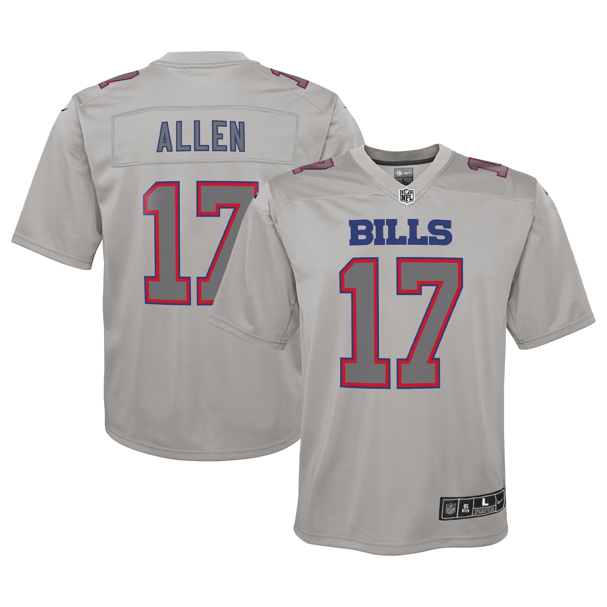 Youth Buffalo Bills Josh Allen Gray Atmosphere Game Jersey Js2002